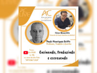 AC LIVE : AC Encontros Literários recebe nessa próxima quinta-feira em live o escritor PAULO HENRIQUES BRITTO