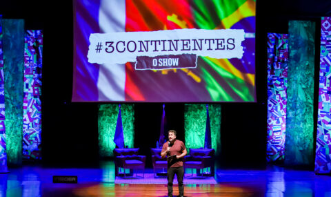 3 Continentes” com Maurício Meirelles, Baptista Miranda e Paul Cabannes, no Teatro Multiplan Village Mall, no próximo dia 19